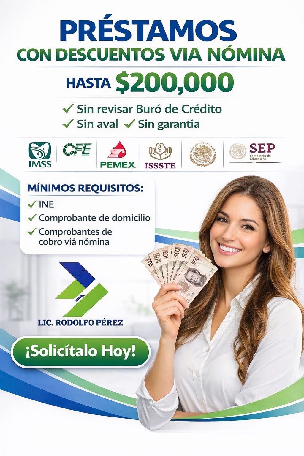 Flyer de préstamos vía nómina